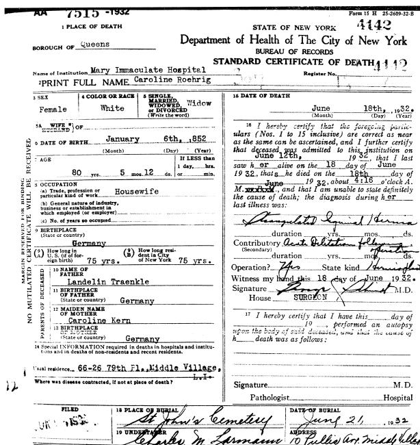 Death Cert - Caroline Roehrig.tif